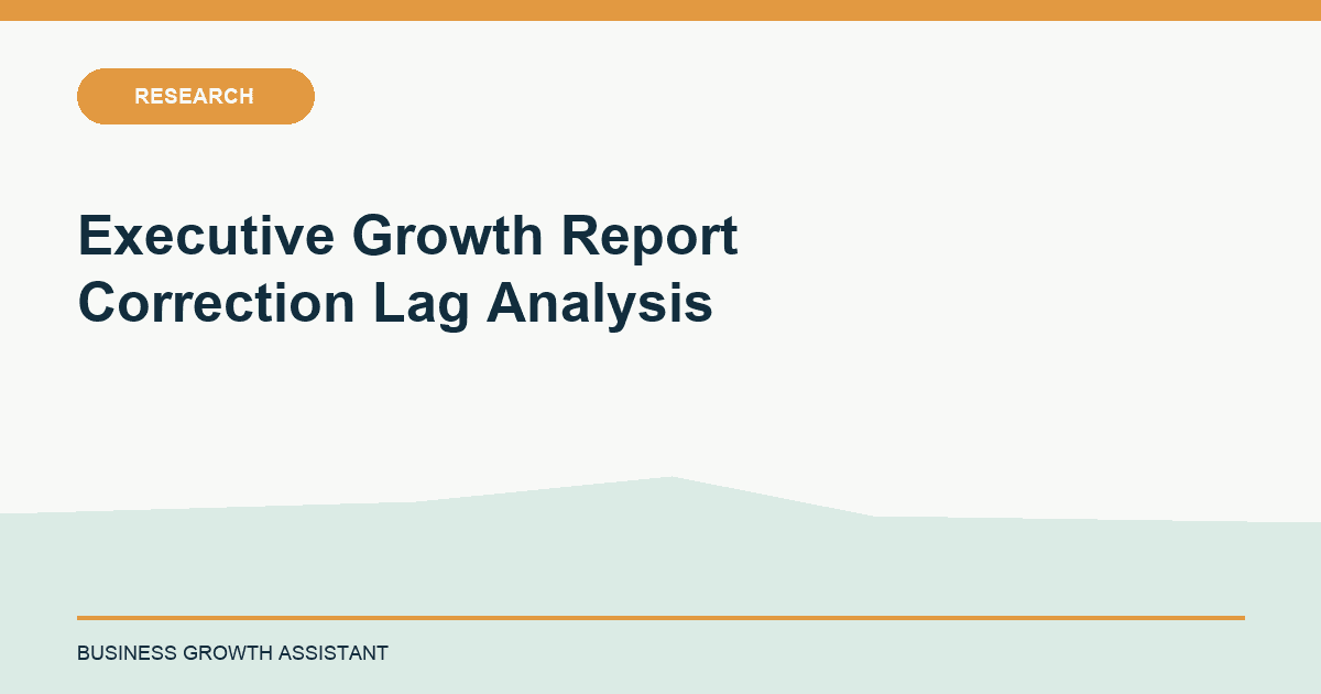 Executive Growth Report Correction Lag Analysis research illustration
