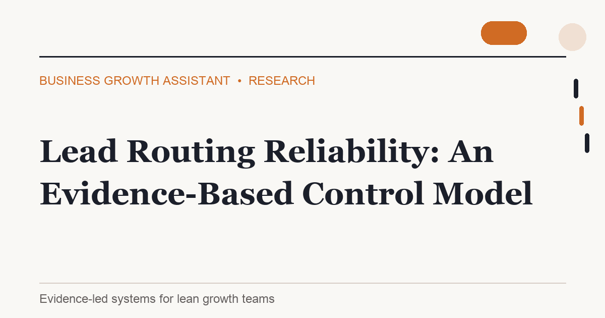 Lead Routing Reliability: An Evidence-Based Control Model research illustration