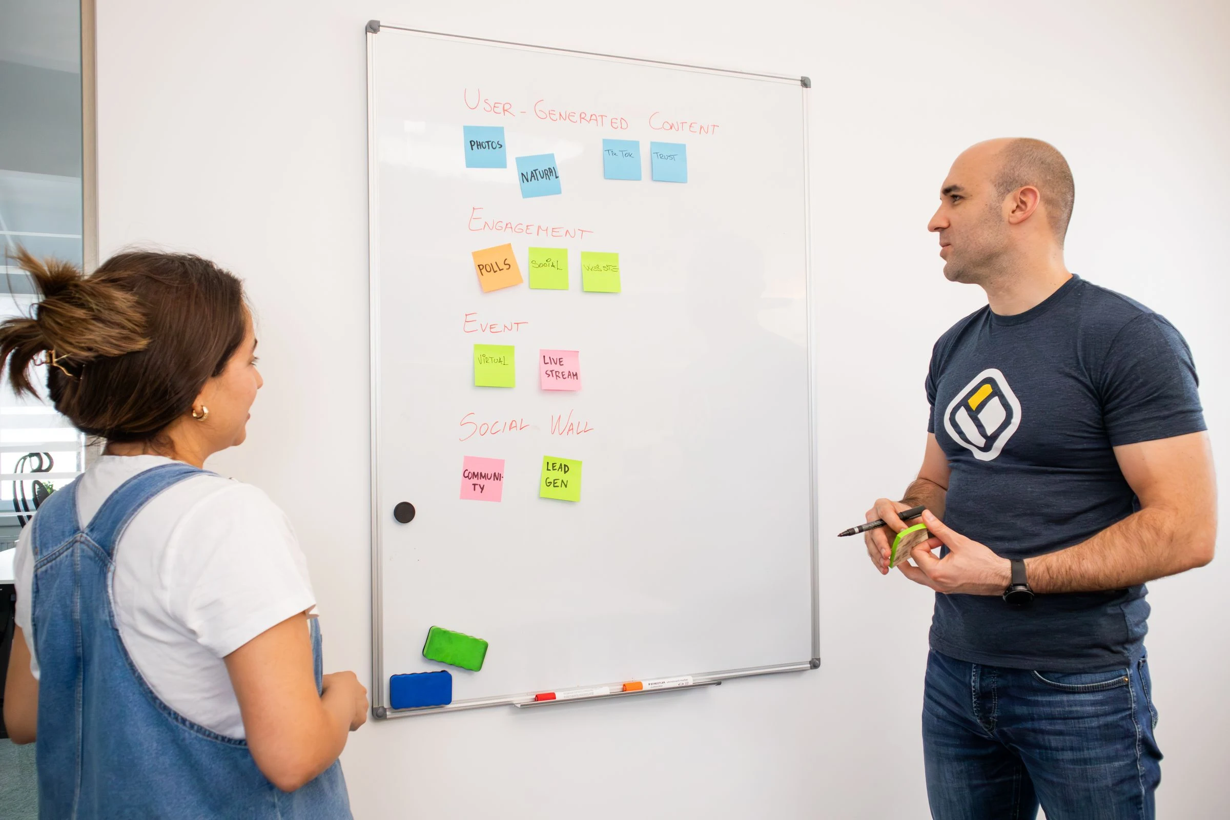 A professional team discussing the next working priority